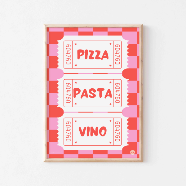 Pizza, pasta, vino